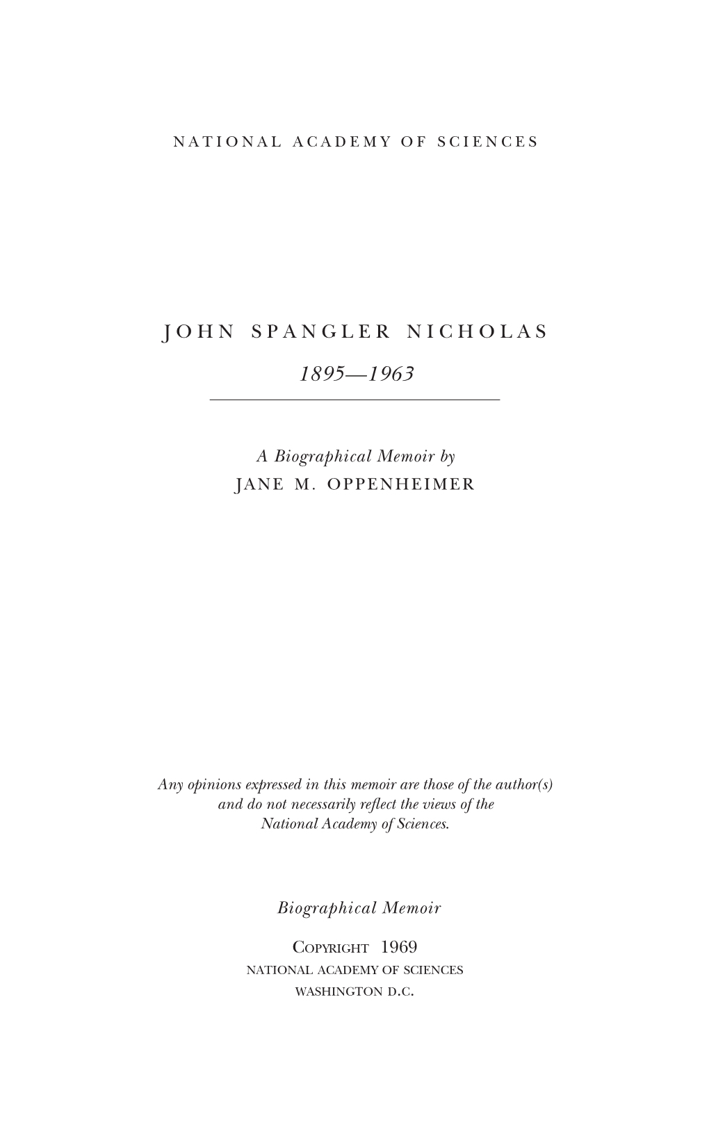 John Spangler Nicholas