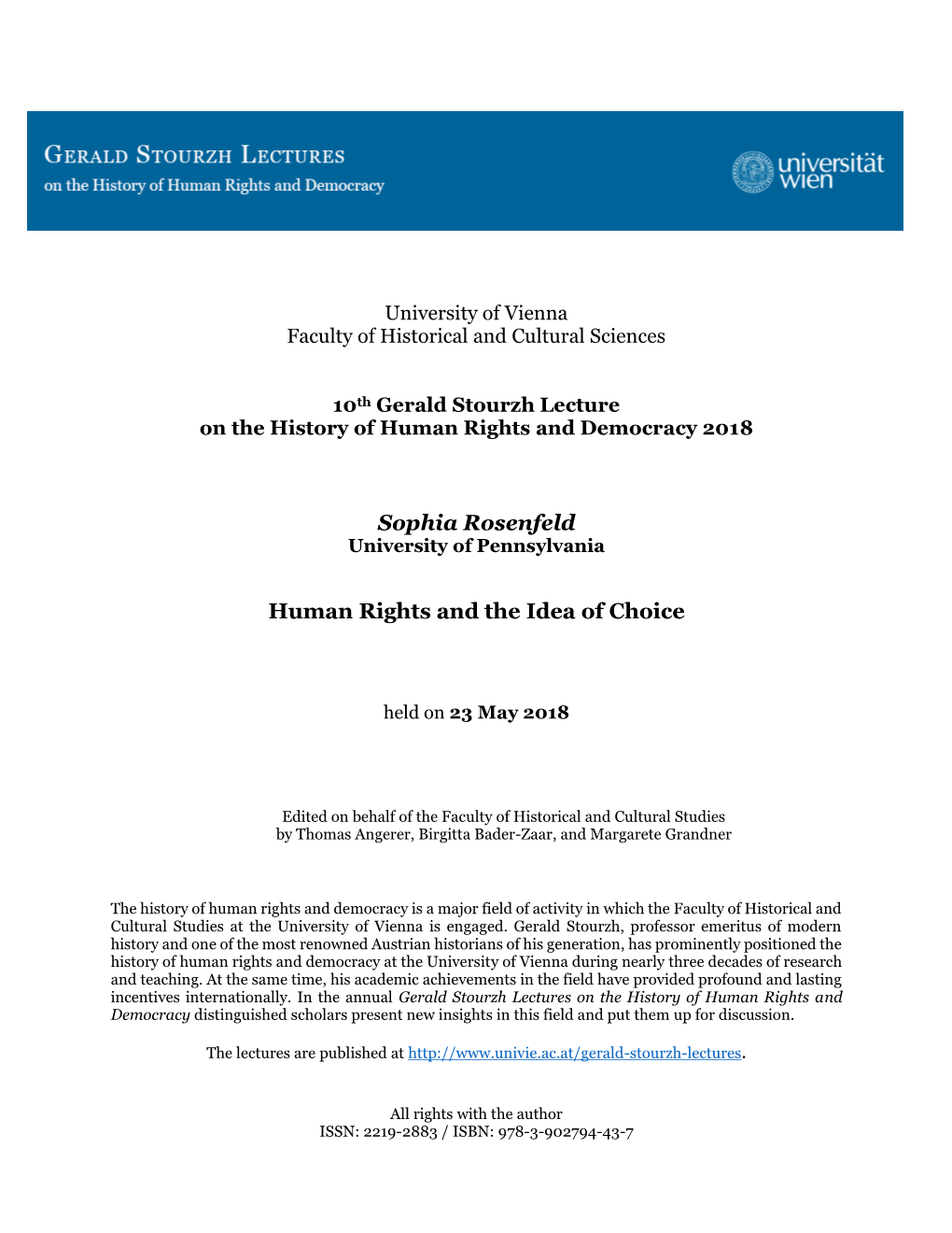 Sophia Rosenfeld Human Rights and the Idea of Choice