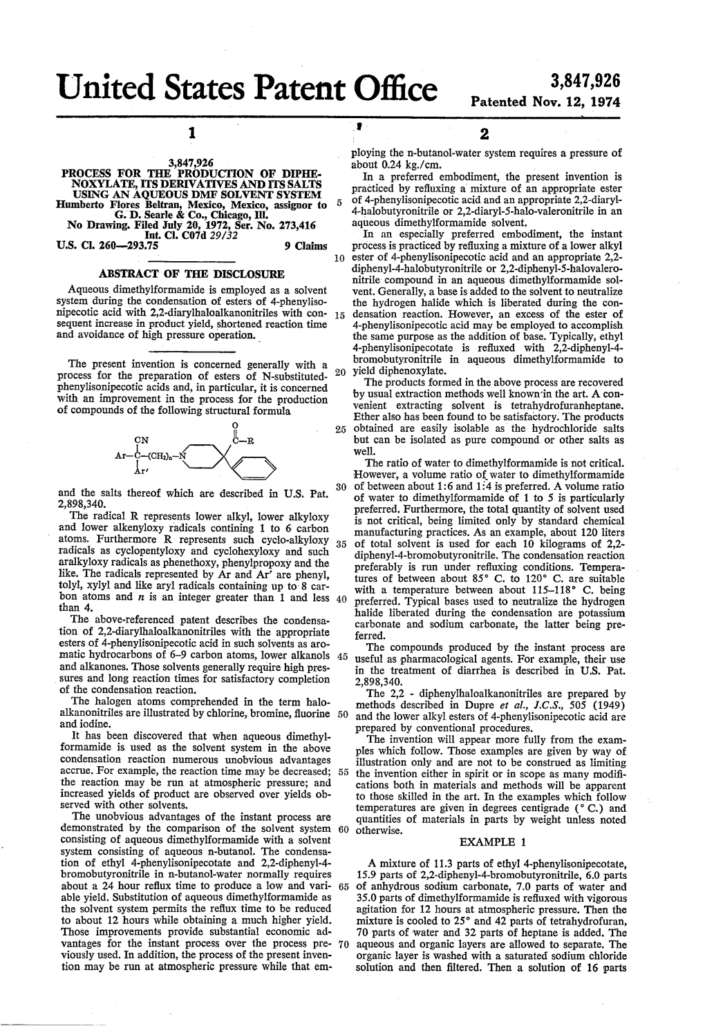 United States Patent Office Patented Nov