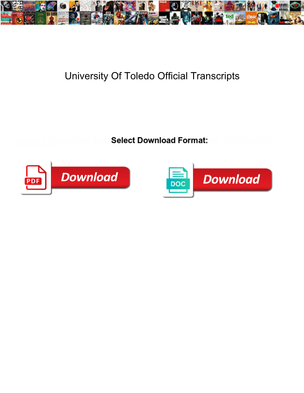 University of Toledo Official Transcripts