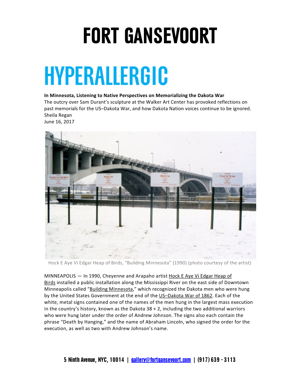 HYPERALLERGIC in Minnesota, Listening To