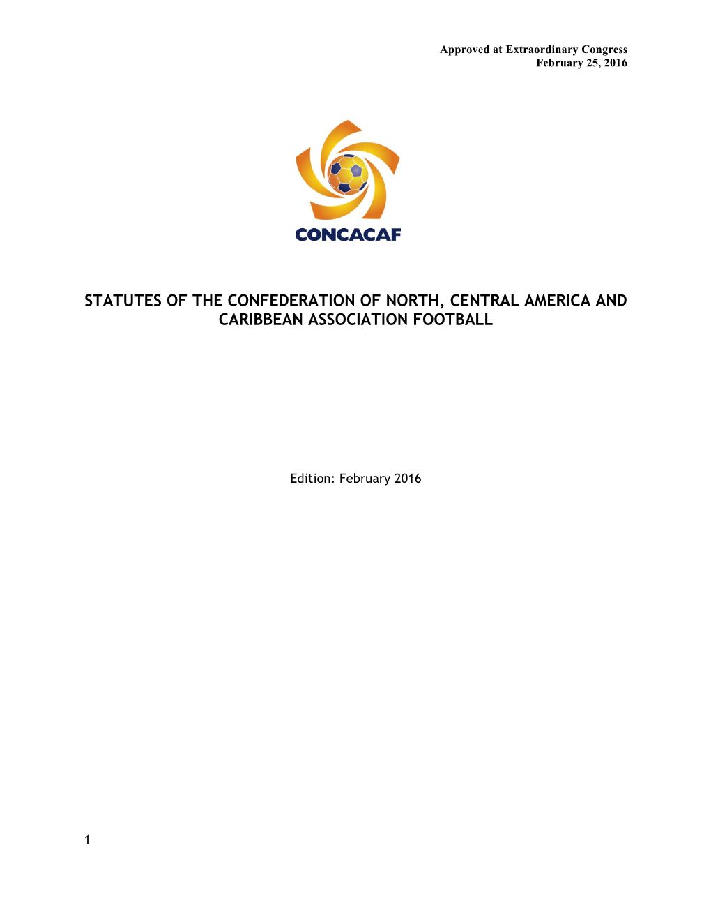 Statutes of the Confederation of North, Central America and Caribbean Association Football