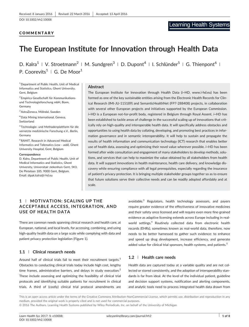 The European Institute for Innovation Through Health Data