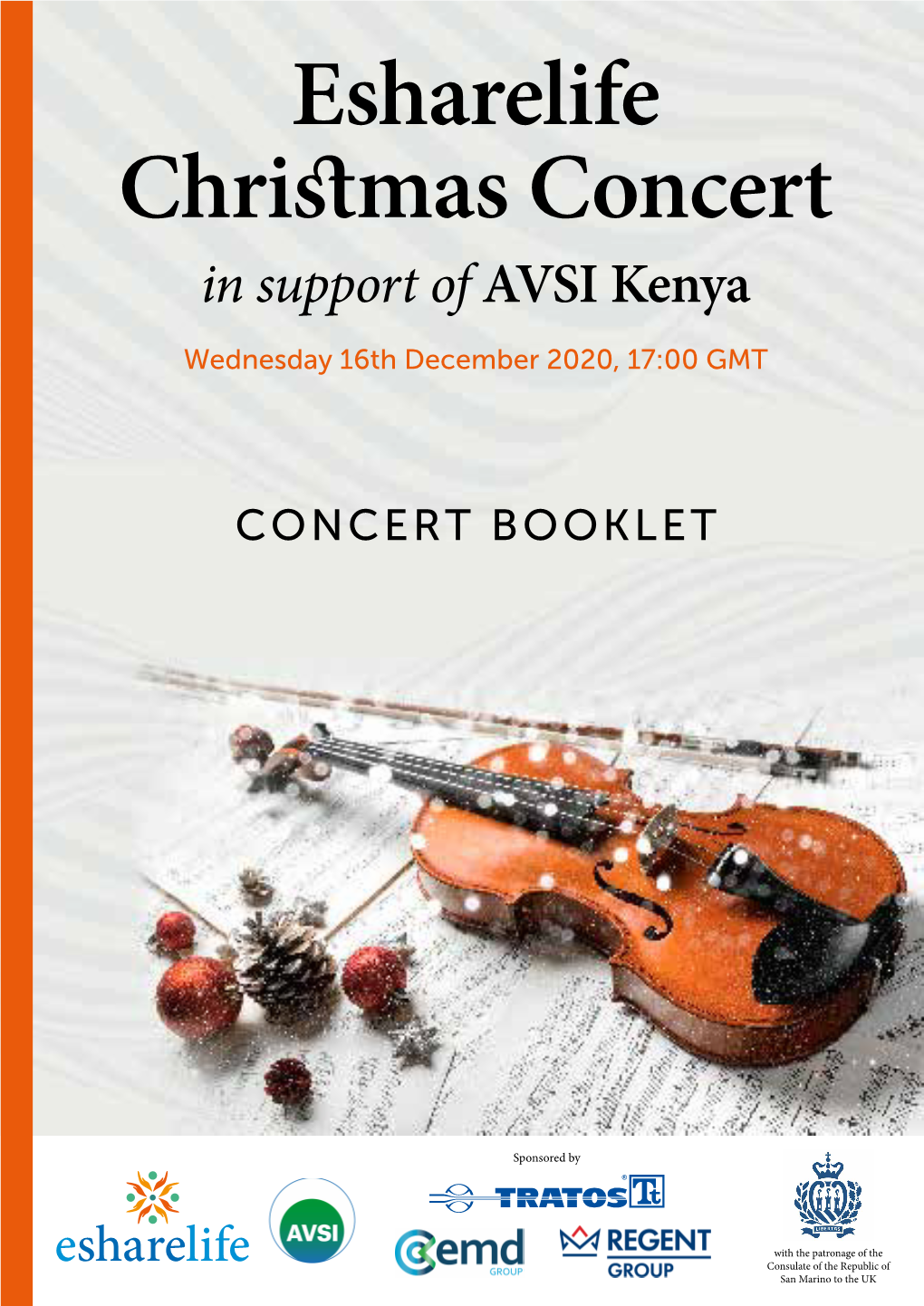 Esharelife Christmas Concert in Support of AVSI Kenya Wednesday 16Th December 2020, 17:00 GMT