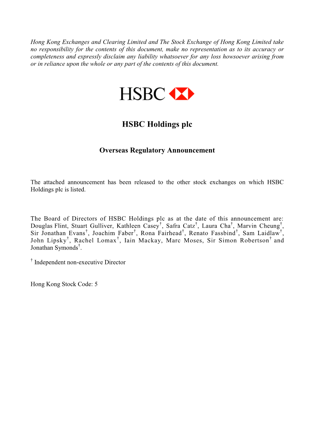 HSBC Bank Oman SAOG Results for the Six Months Ended 30 June 2014