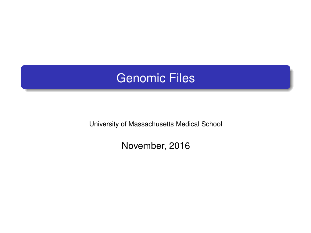 Genomic Files