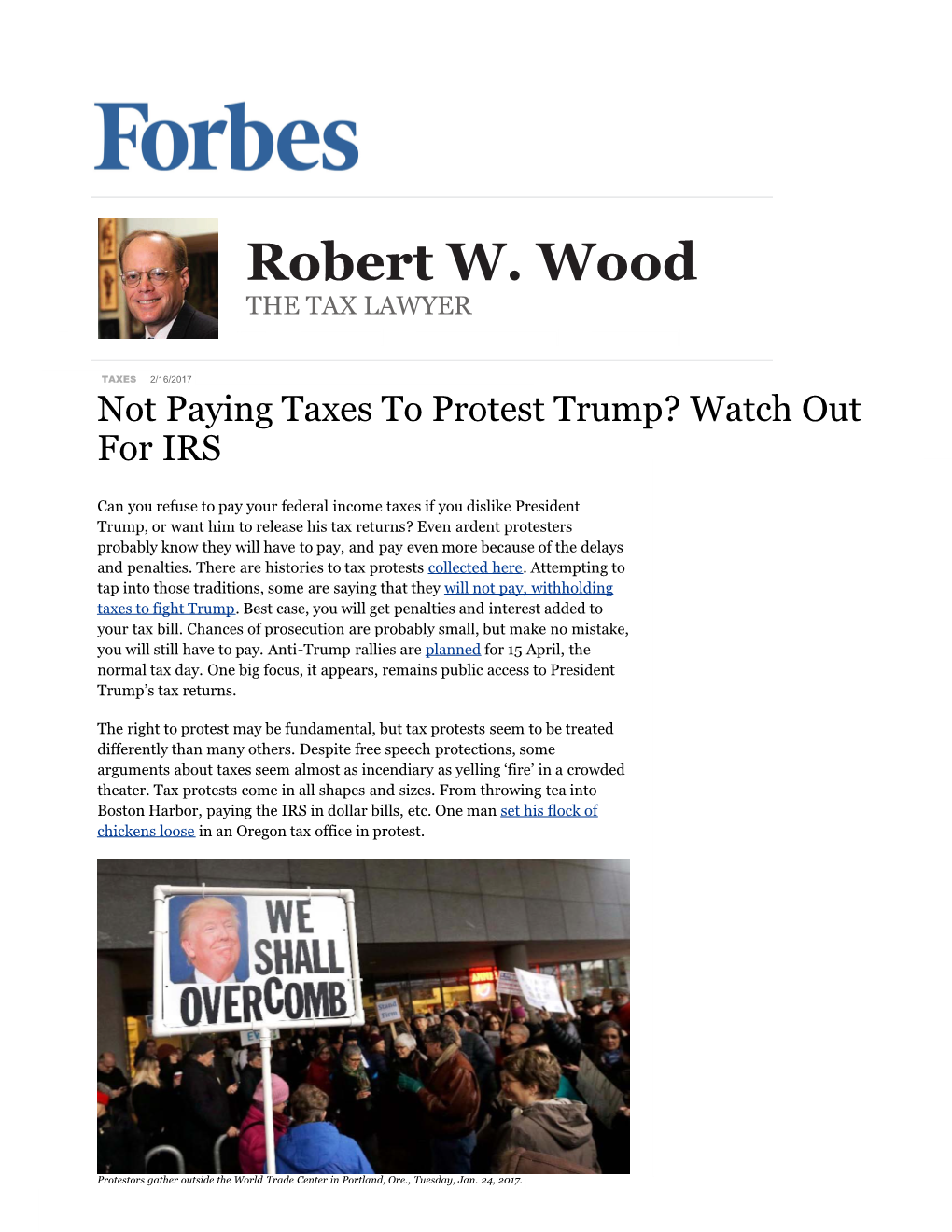 Not Paying Taxes to Protest Trump? Watch out for IRS