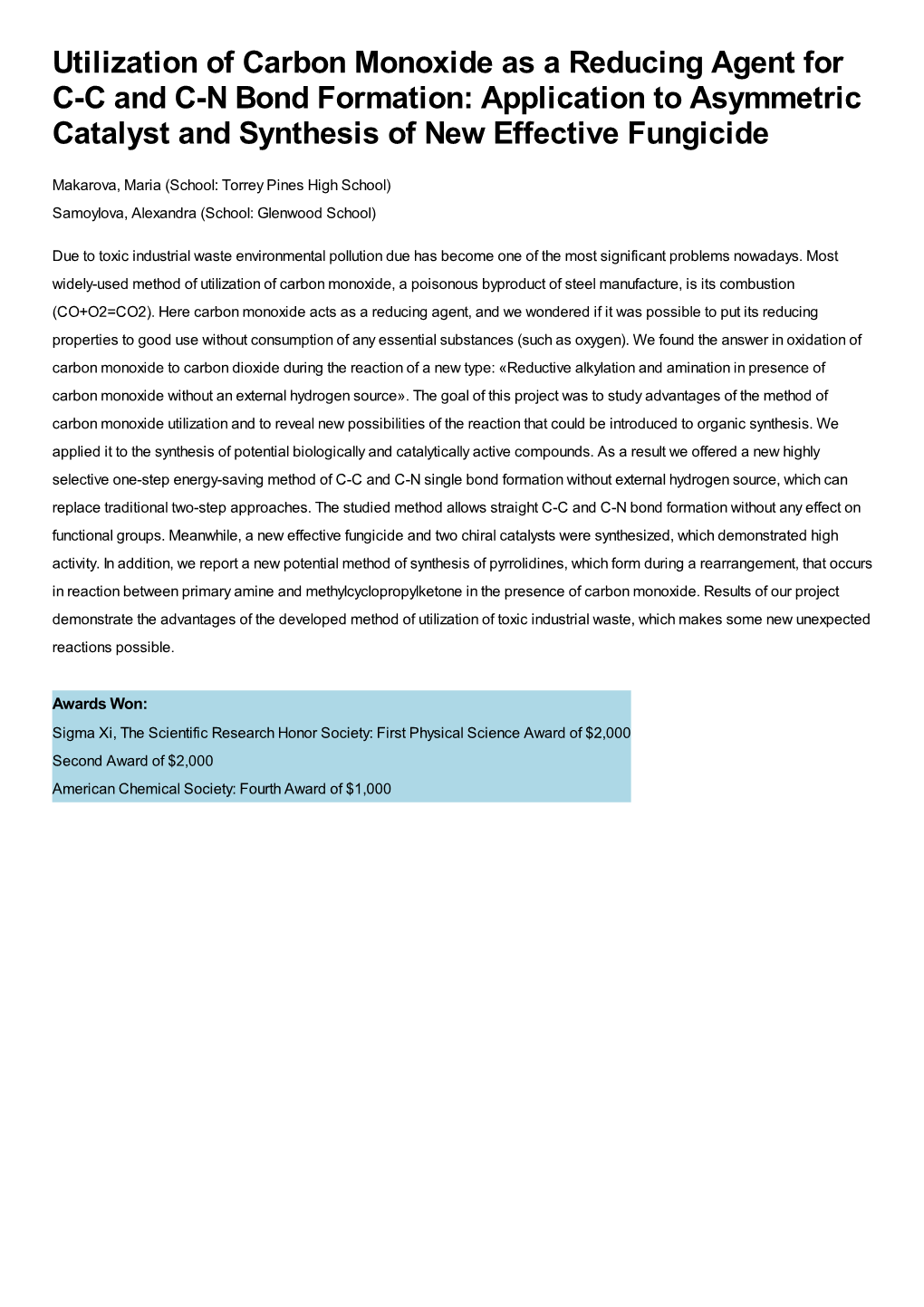 Utilization of Carbon Monoxide As a Reducing Agent for C-C and C-N Bond Formation: Application to Asymmetric Catalyst and Synthesis of New Effective Fungicide