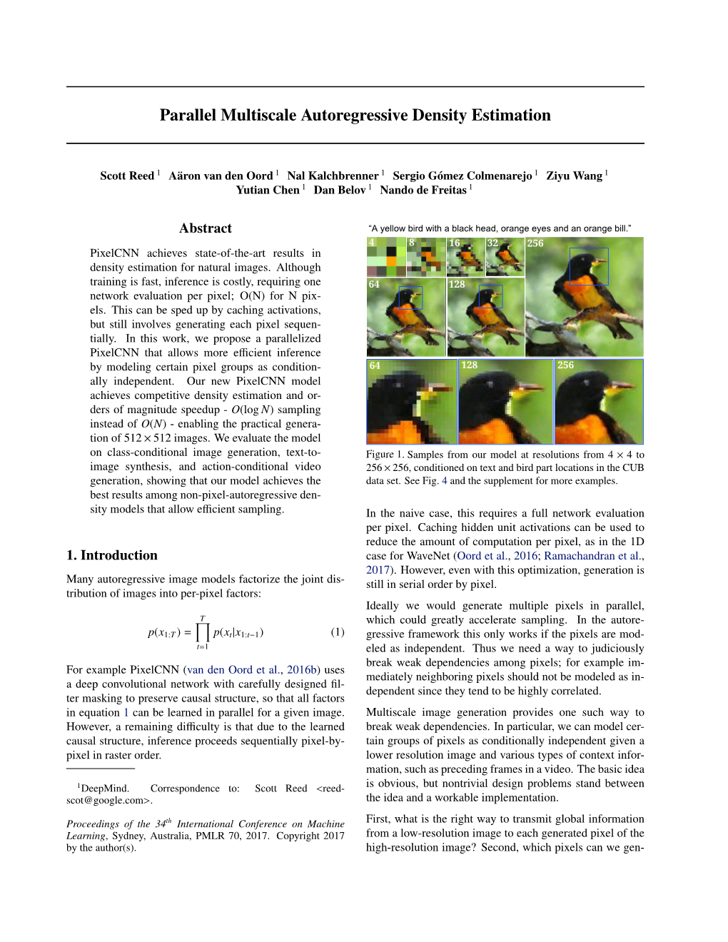 Parallel Multiscale Autoregressive Density Estimation