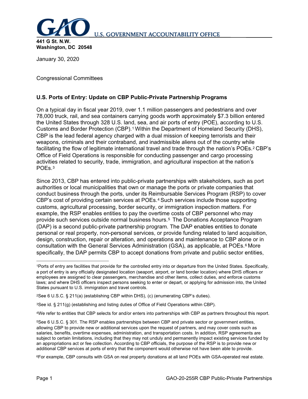 Update on CBP Public-Private Partnership Programs