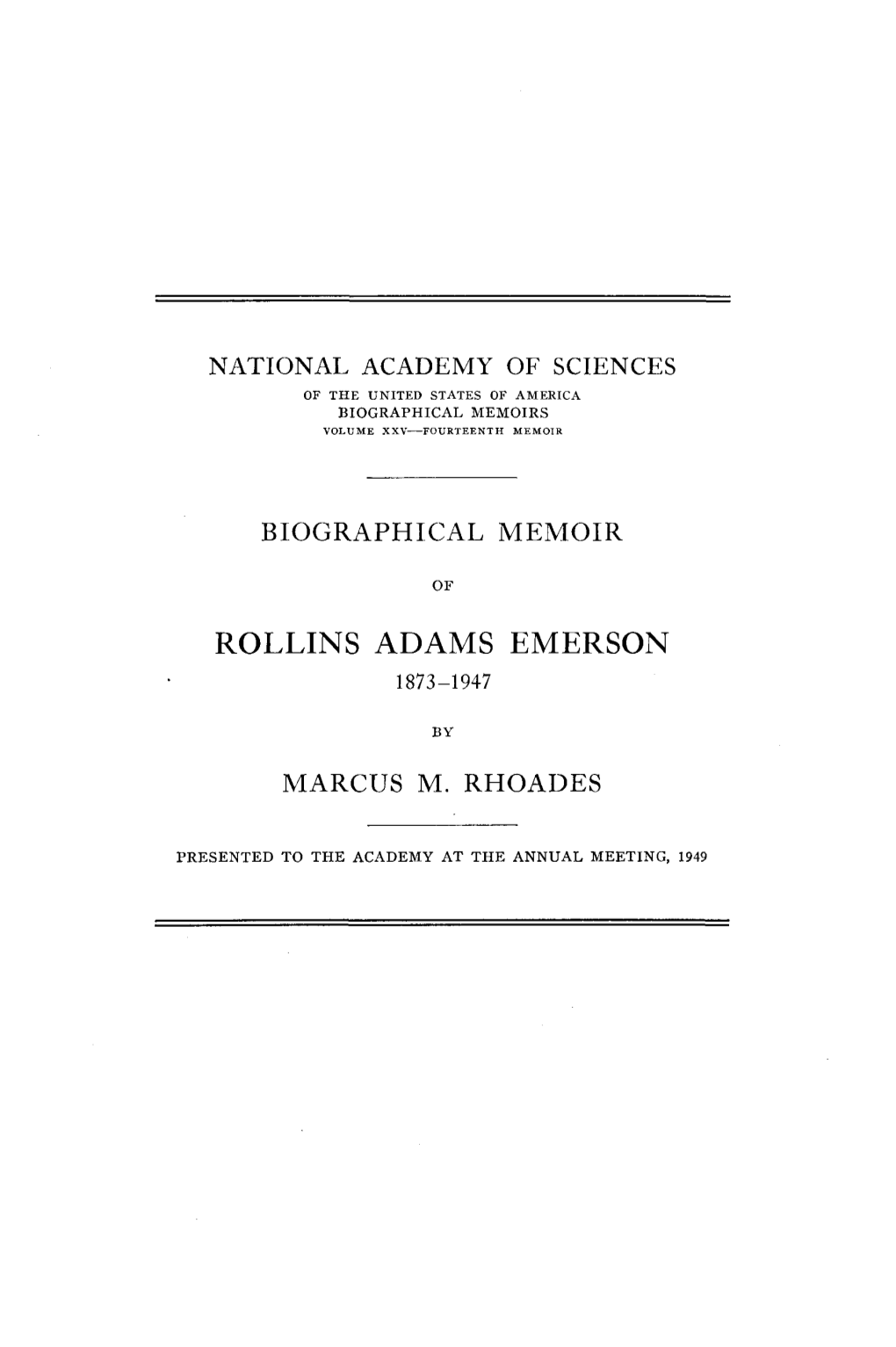 Rollins Adams Emerson 1873-1947