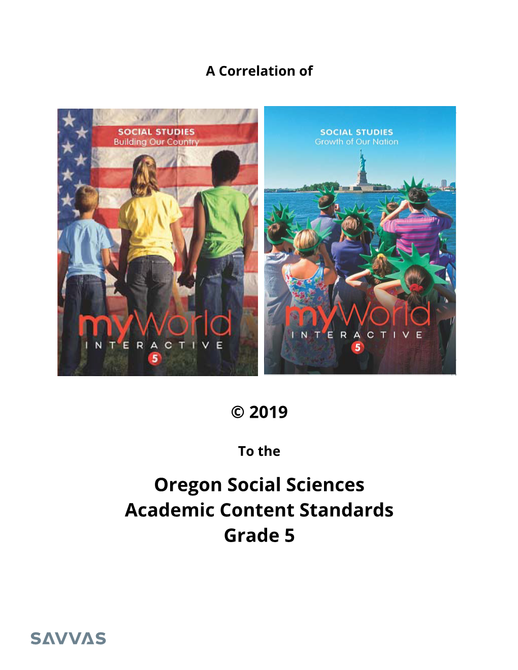 Oregon Social Sciences Academic Content Standards Grade 5