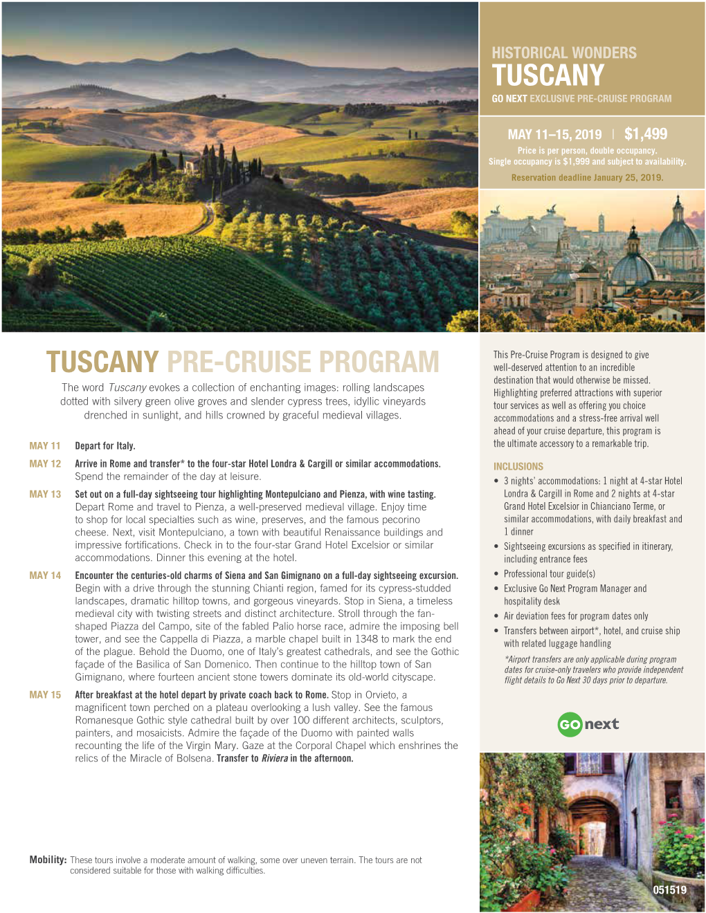 Tuscany Pre-Cruise Program Tuscany