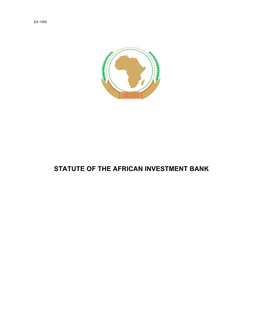 Statute of the African Investment Bank