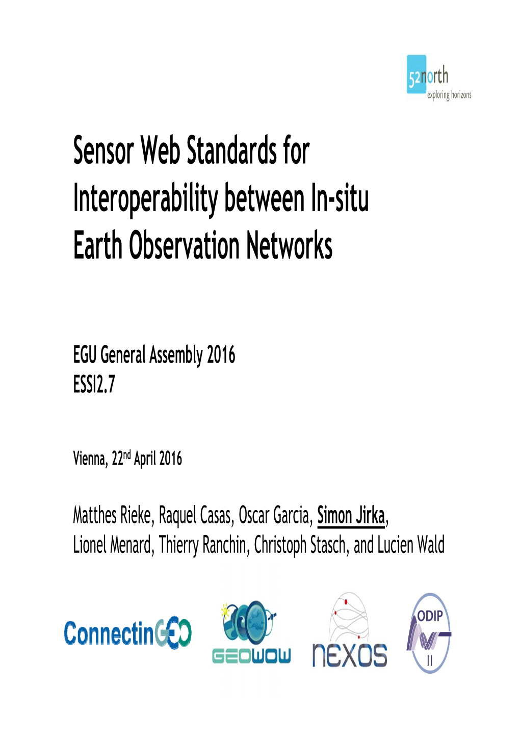 Sensor Web Standards for Interoperability Between In-Situ Earth Observation Networks