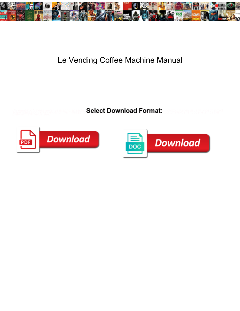 Le Vending Coffee Machine Manual