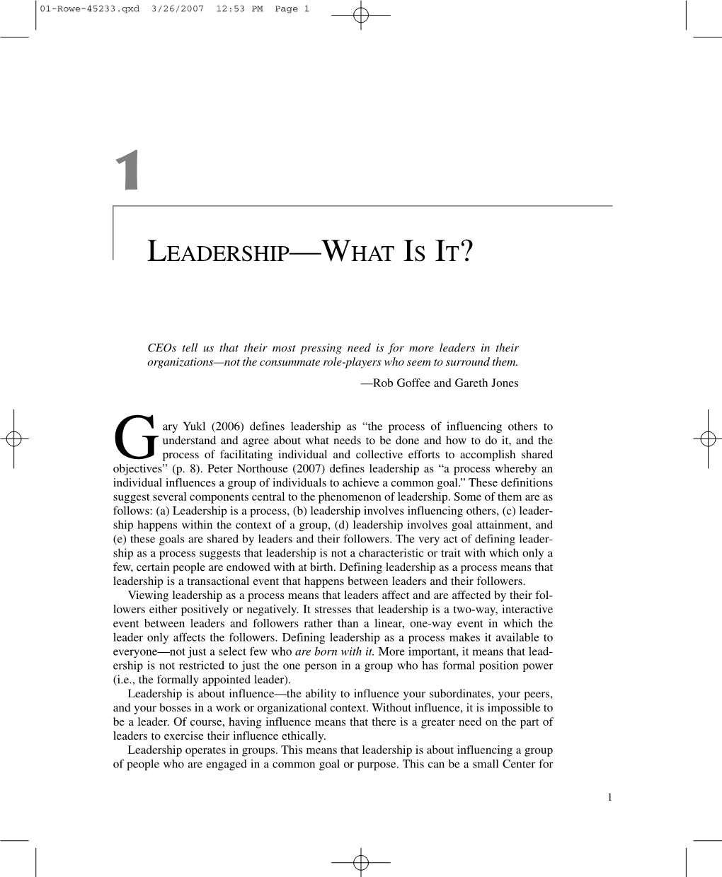 Leadership—What Is It?