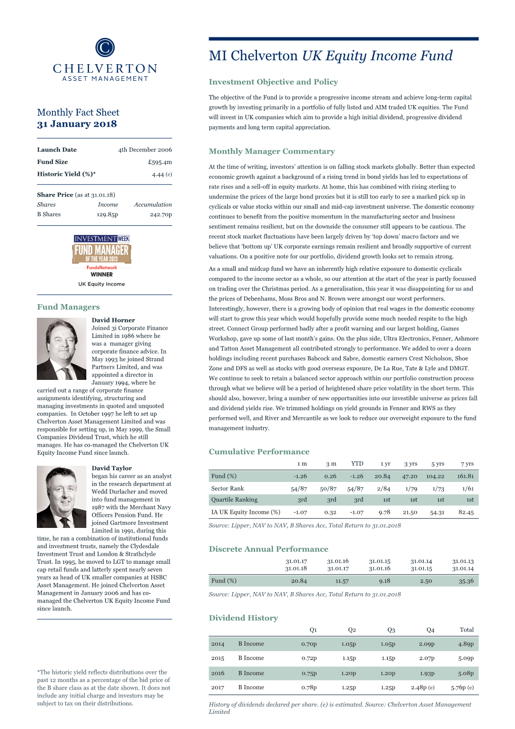 MI Chelverton UK Equity Income Fund