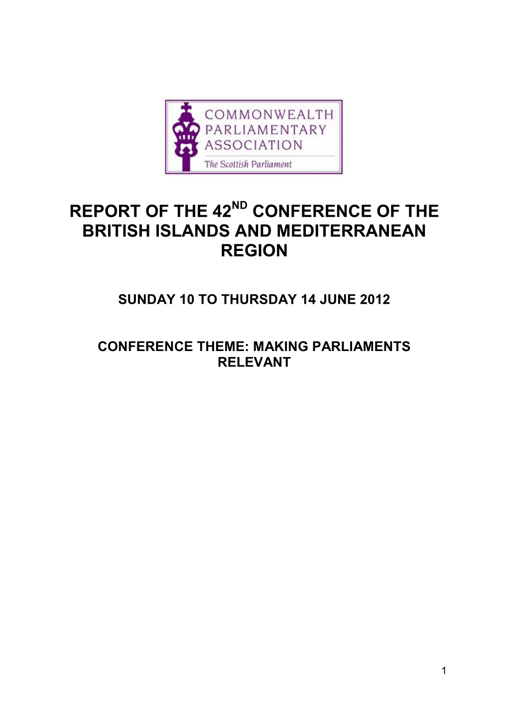 Report of the 42 Conference of the British Islands And