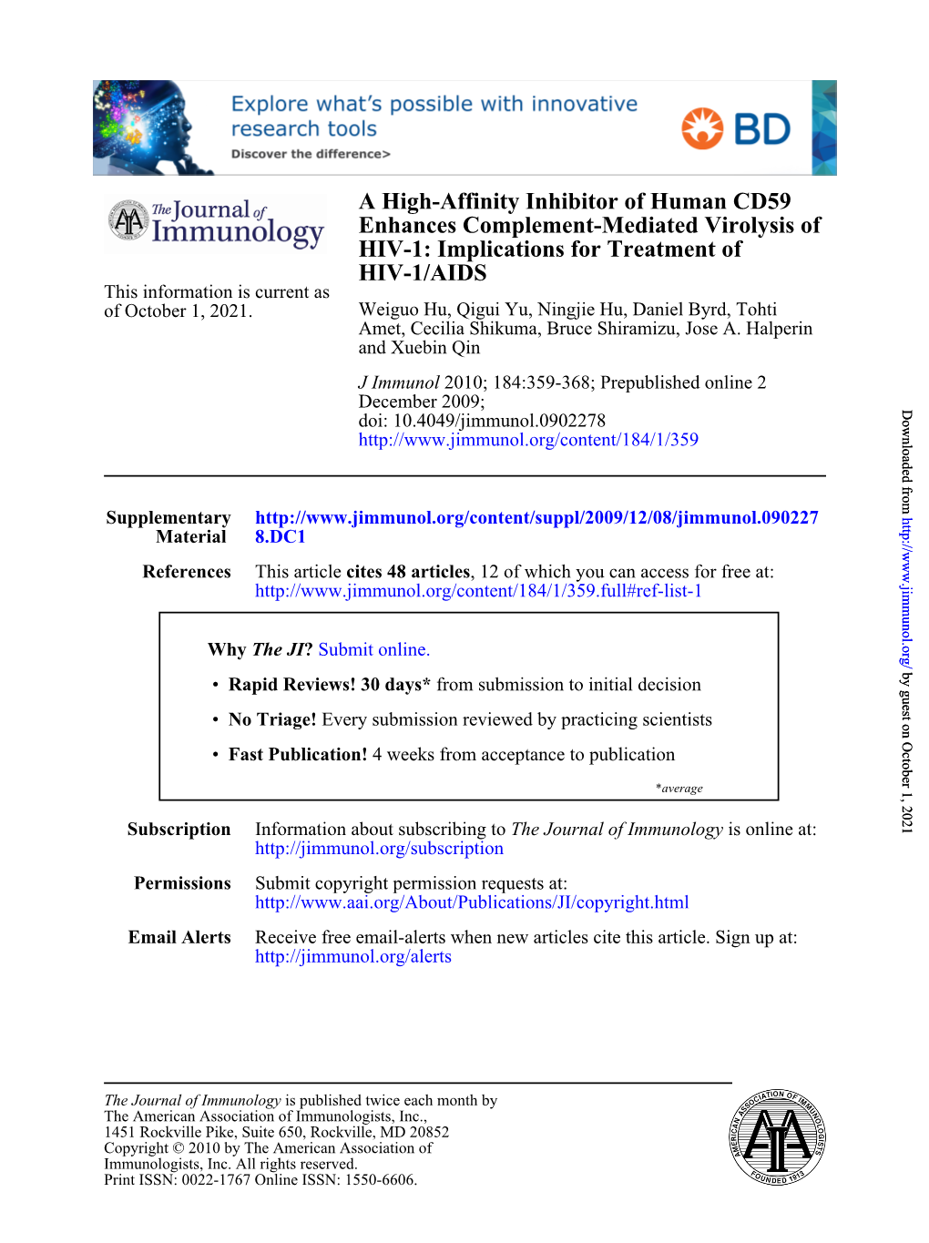 A High-Affinity Inhibitor of Human CD59 Enhances Complement