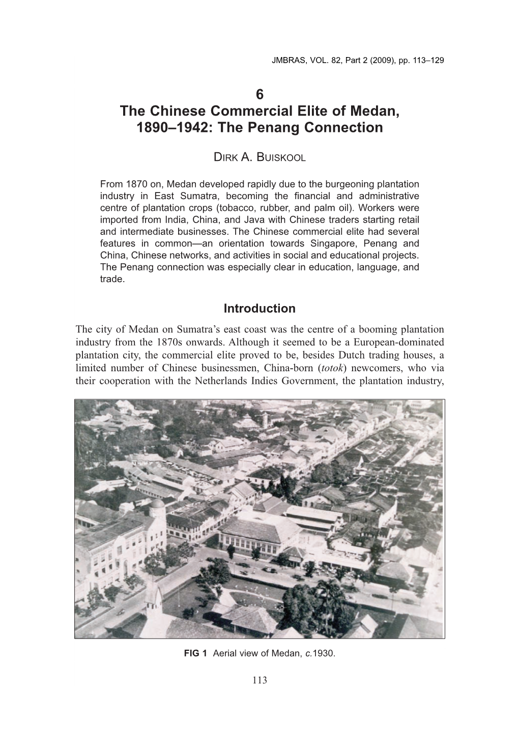 6 the Chinese Commercial Elite of Medan, 1890–1942: the Penang Connection