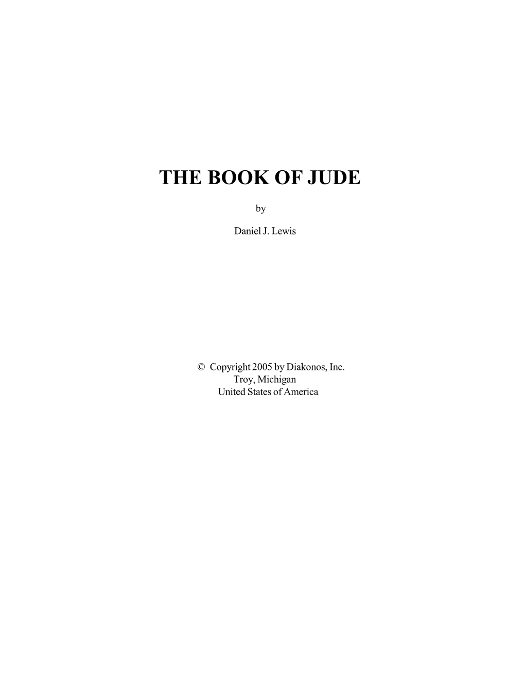 The Book of Jude