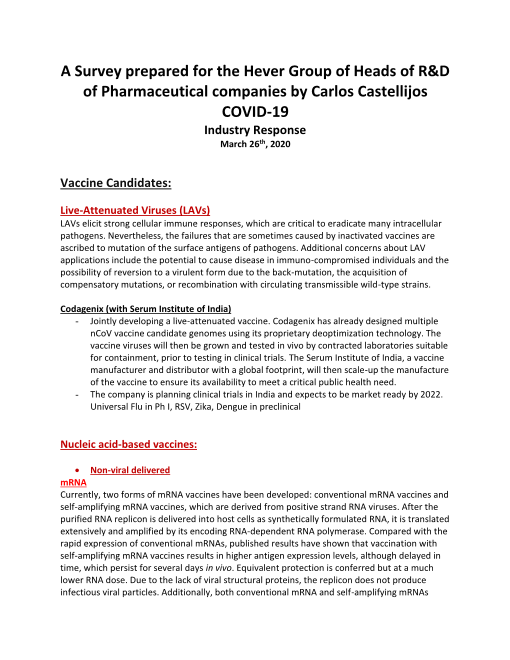 List of COVID-19 Vaccine Candidates