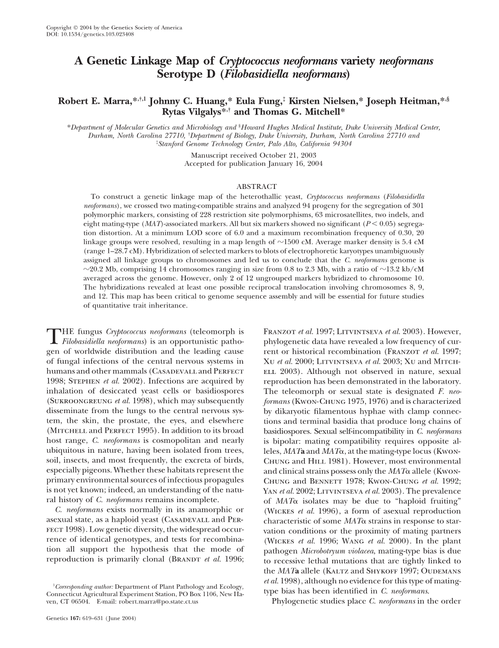 Cryptococcus Neoformans Variety Neoformans Serotype D (Filobasidiella Neoformans)