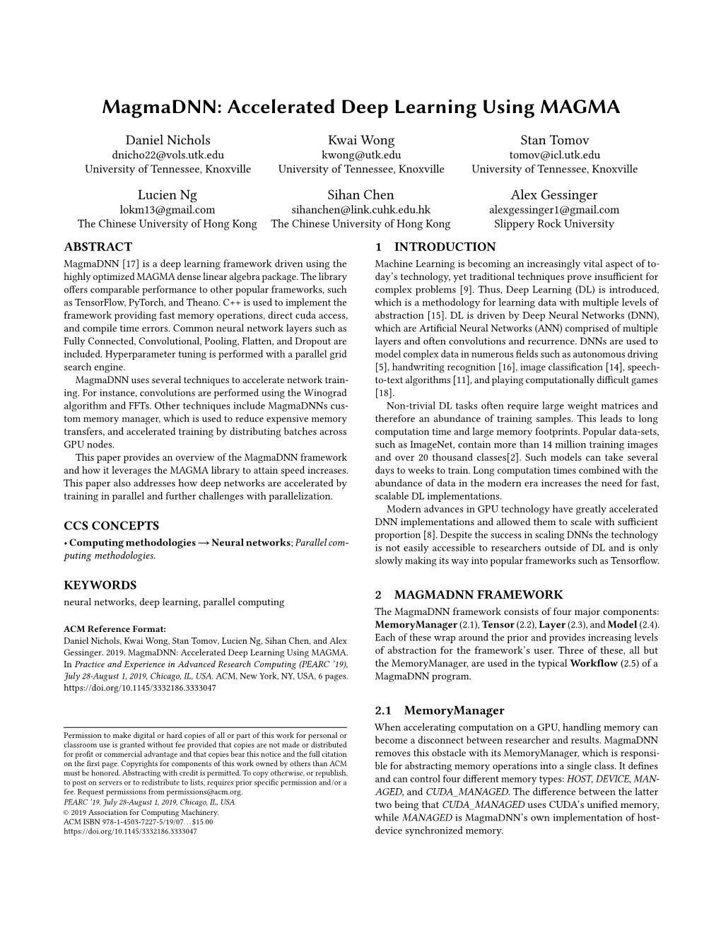 Magmadnn: Accelerated Deep Learning Using MAGMA