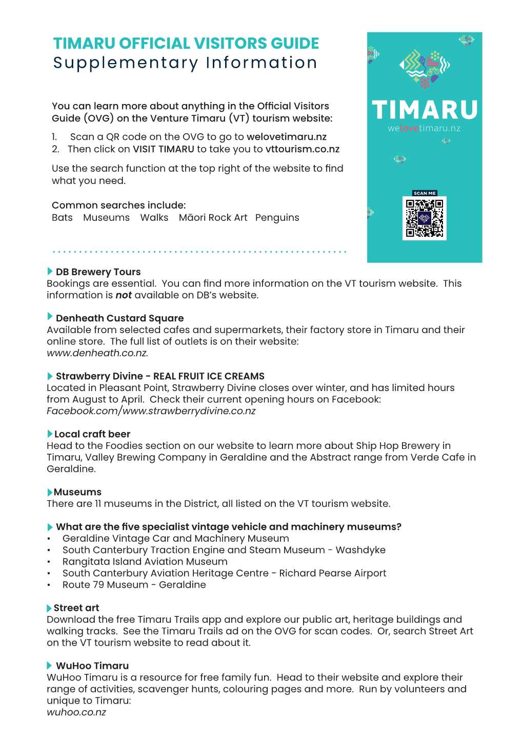 Timaru District OVG Supplementary Information