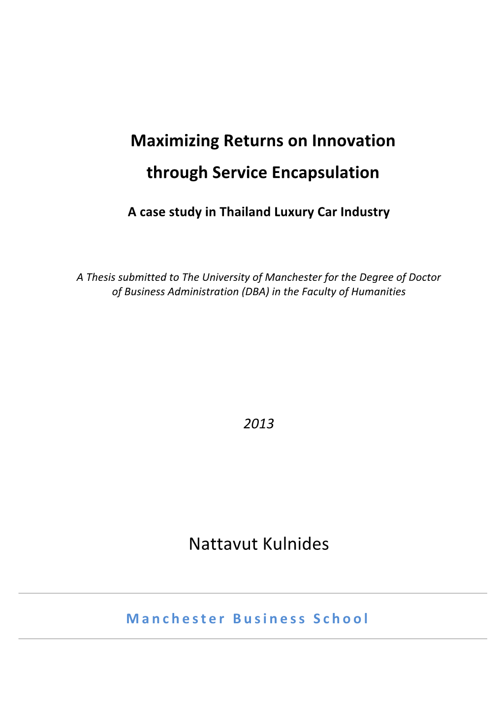 A Case Study in Thailand Luxury Car Industry