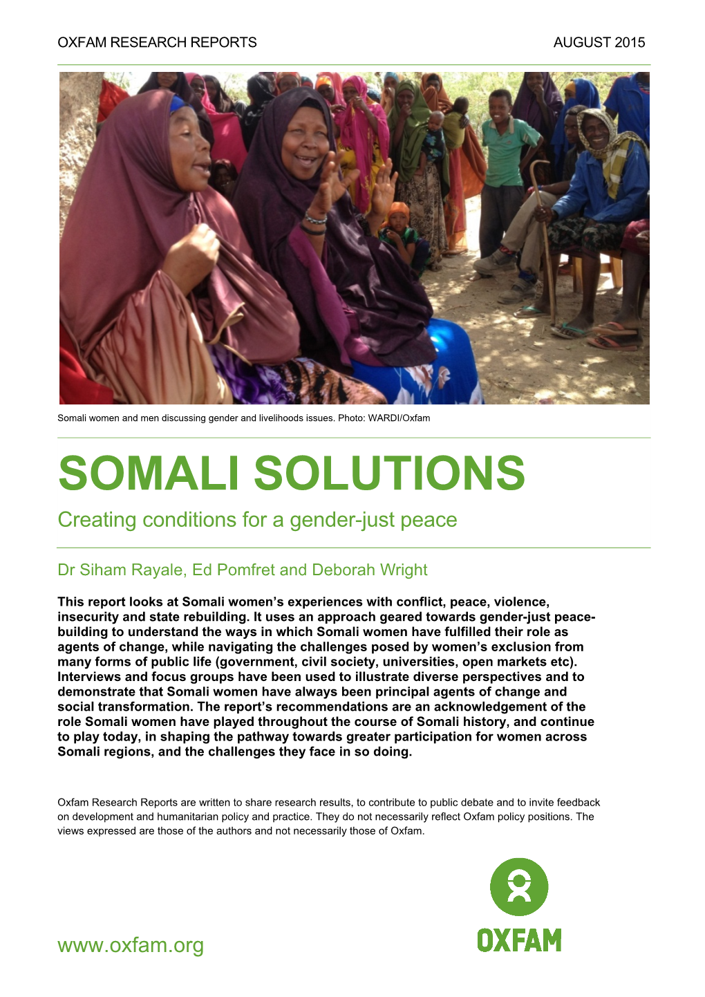 Somali Solutions: Creating Conditions for a Gender-Just Peace 2 ABBREVIATIONS