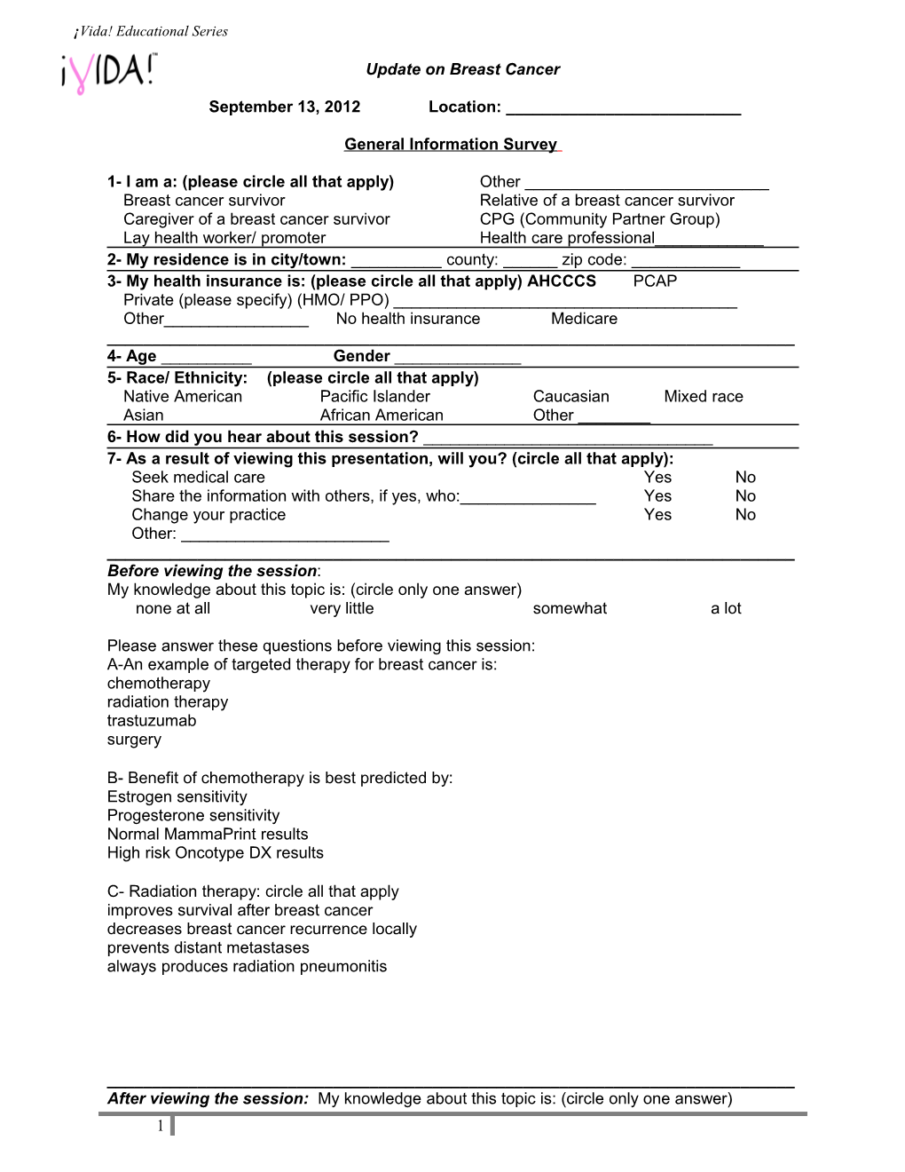 Tele-Education Session Satisfaction Survey s1