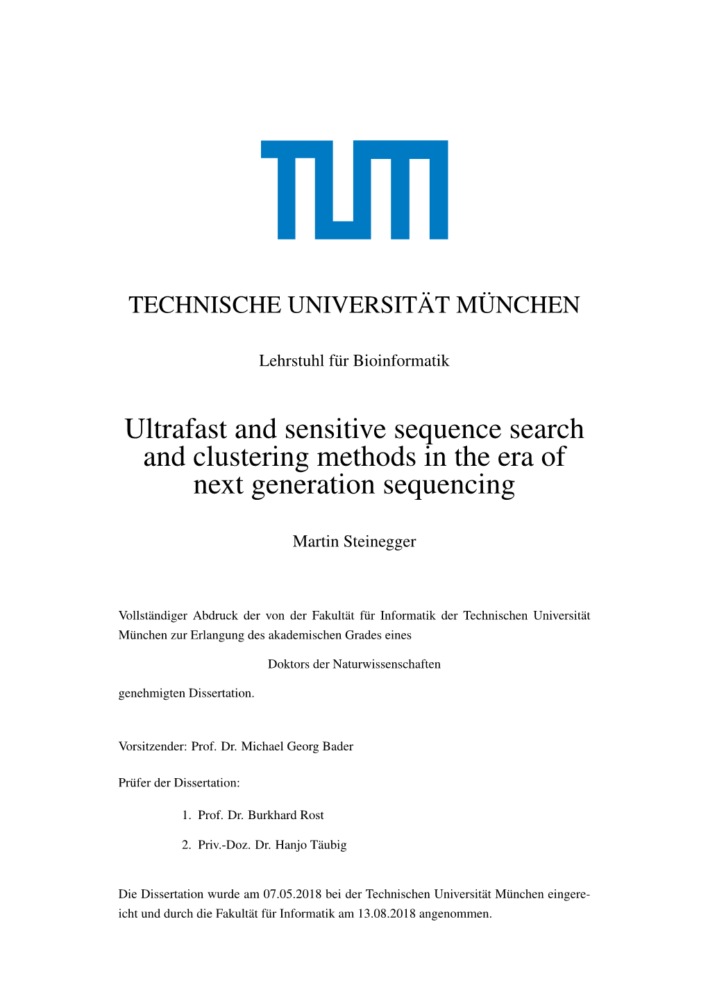 Ultrafast and Sensitive Sequence Search and Clustering Methods in the Era of Next Generation Sequencing