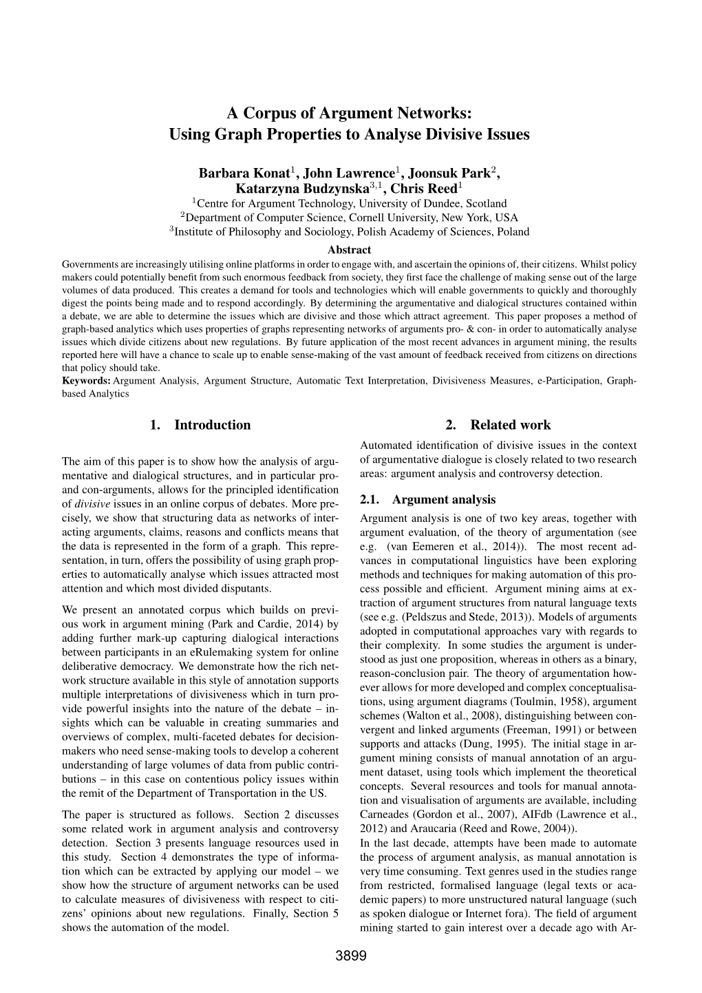 A Corpus of Argument Networks: Using Graph Properties to Analyse Divisive Issues