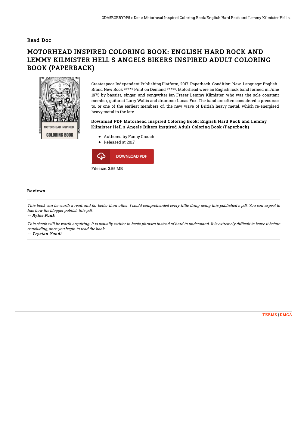 Download Ebook Motorhead Inspired Coloring Book: English Hard Rock