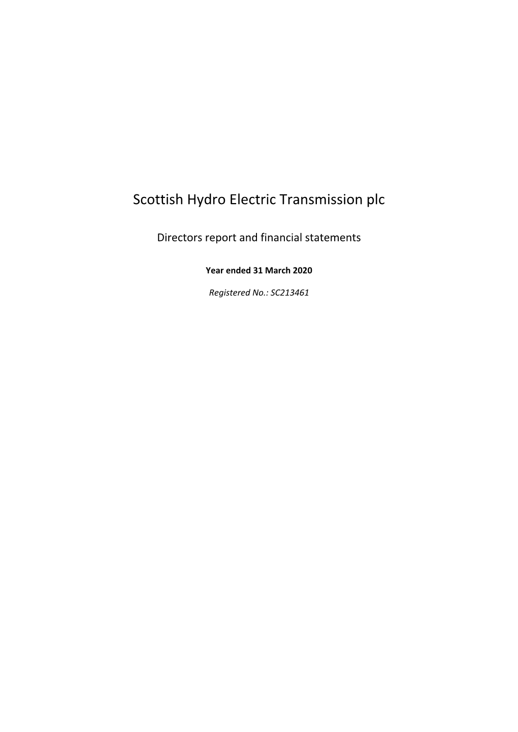 Scottish Hydro Electric Transmission Plc