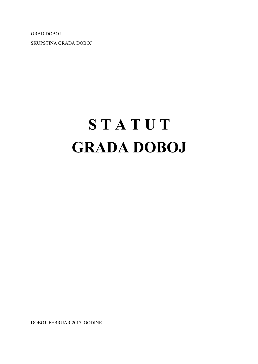 S T a T U T Grada Doboj