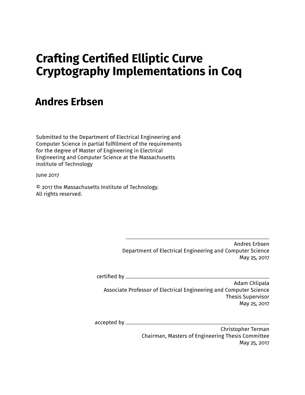 Crafting Certified Elliptic Curve Cryptography Implementations In