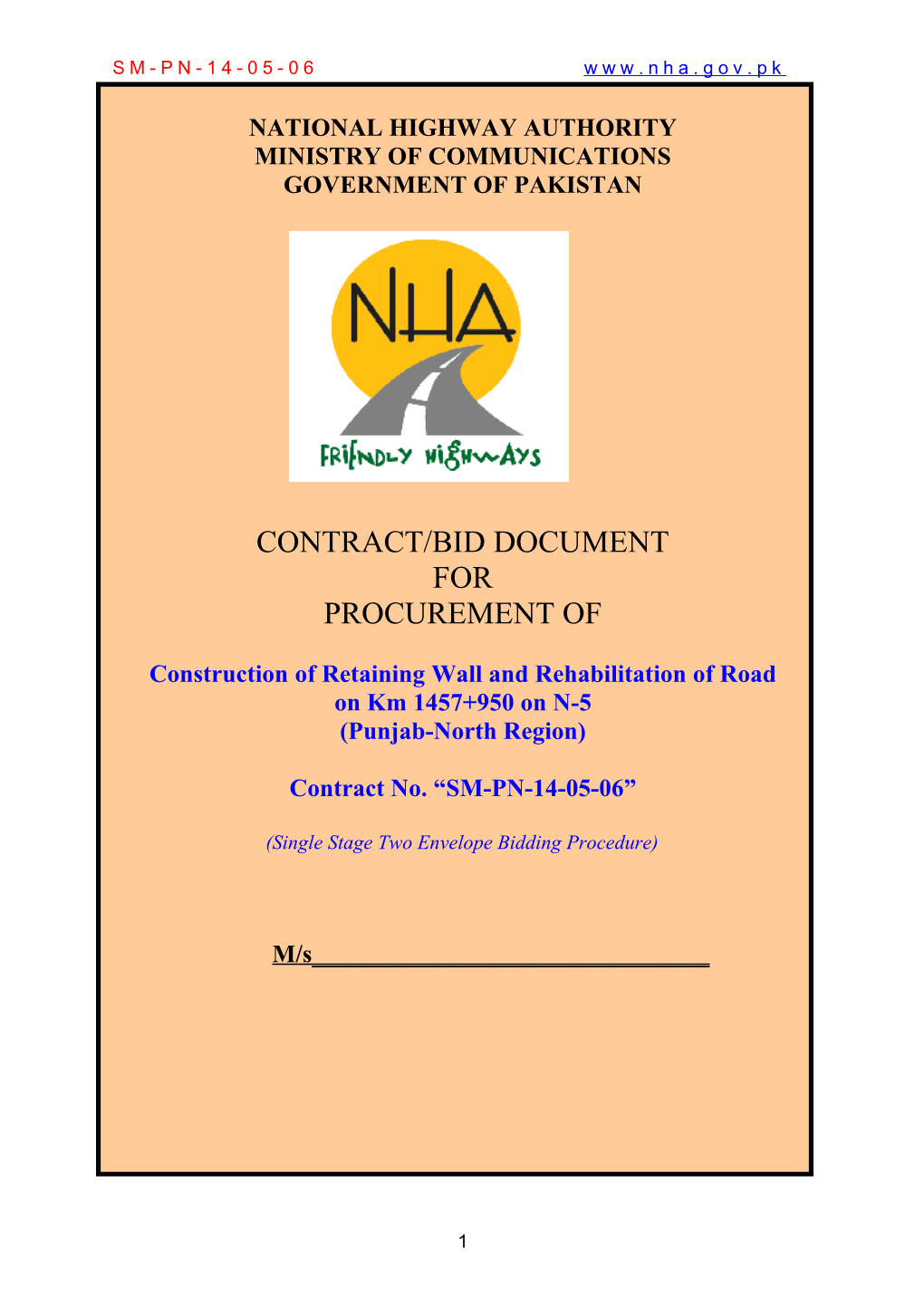 Standard Form of Bidding Documents for Procurement of Civil Works s2