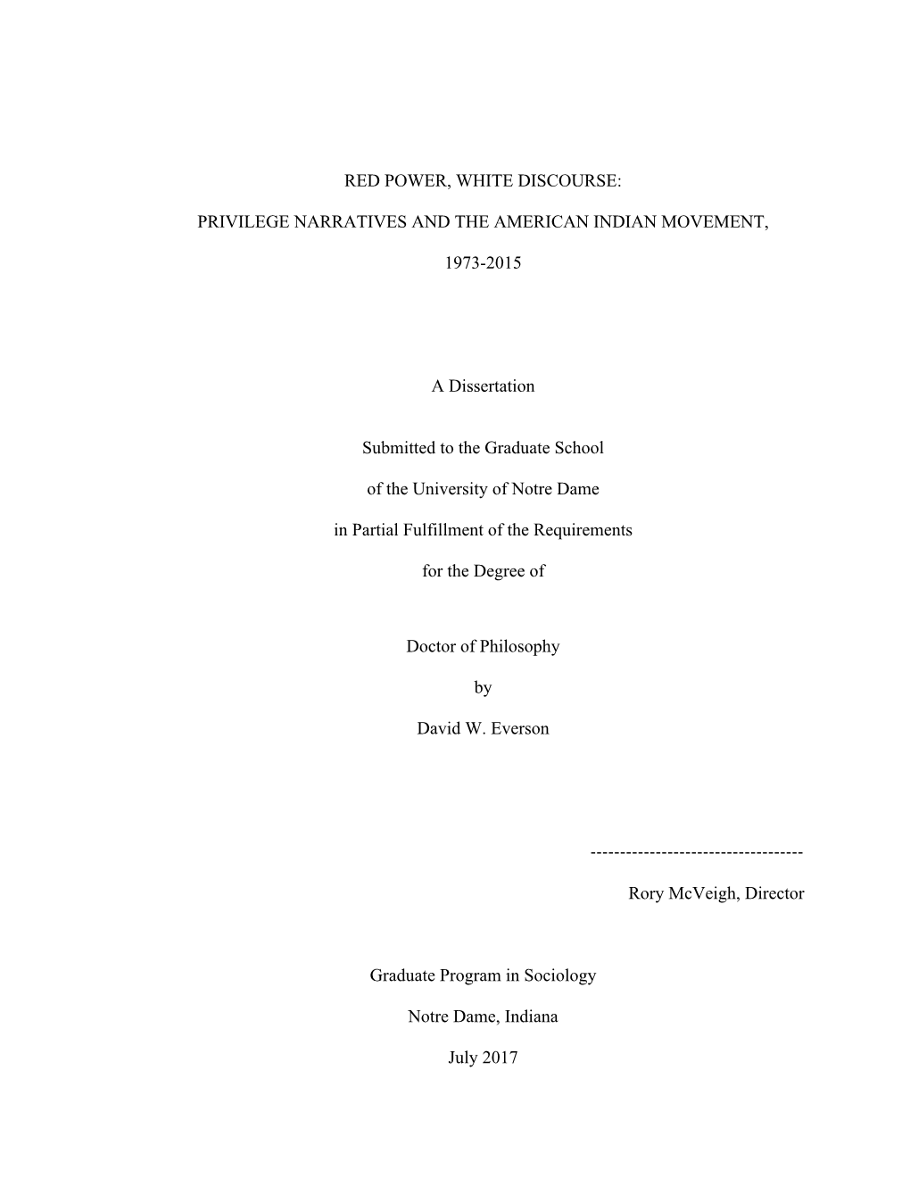 Privilege Narratives and the American Indian Movement