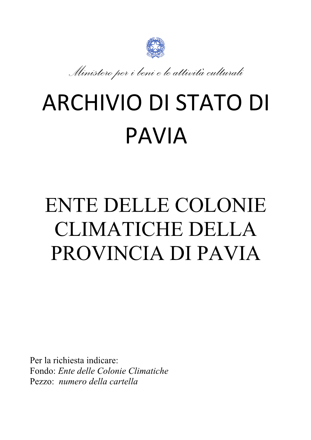 Ente Delle Colonie Climatiche Della Provincia Di Pavia