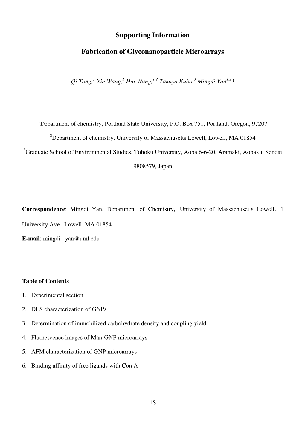 Supporting Information Fabrication of Glyconanoparticle Microarrays