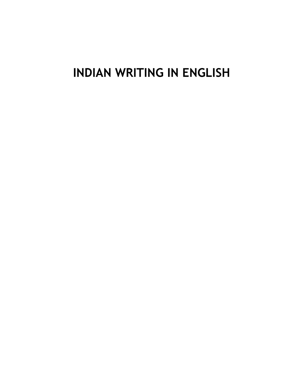 Indian Writing in English