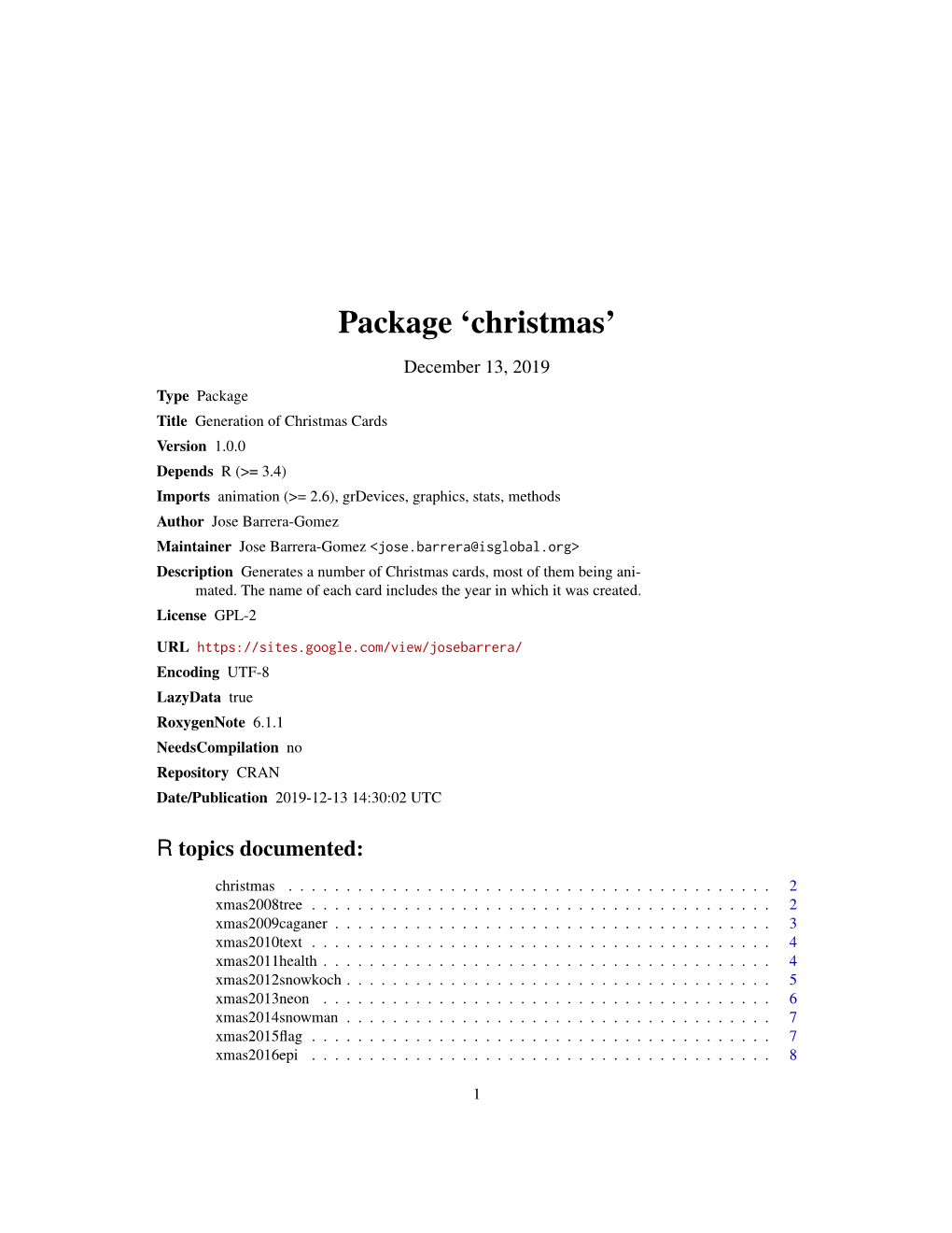 Package 'Christmas'
