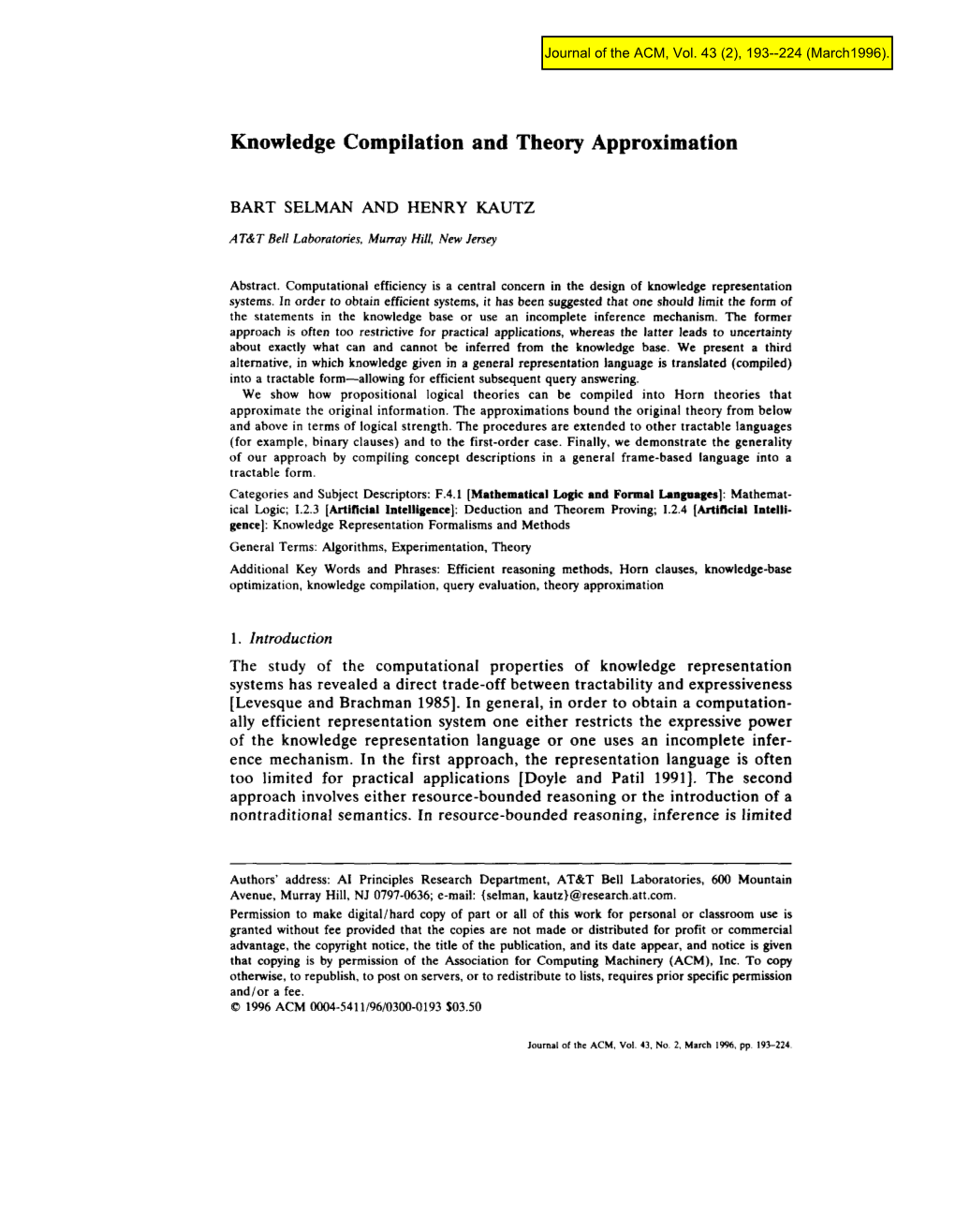 Knowledge Compilation and Theory Approximation