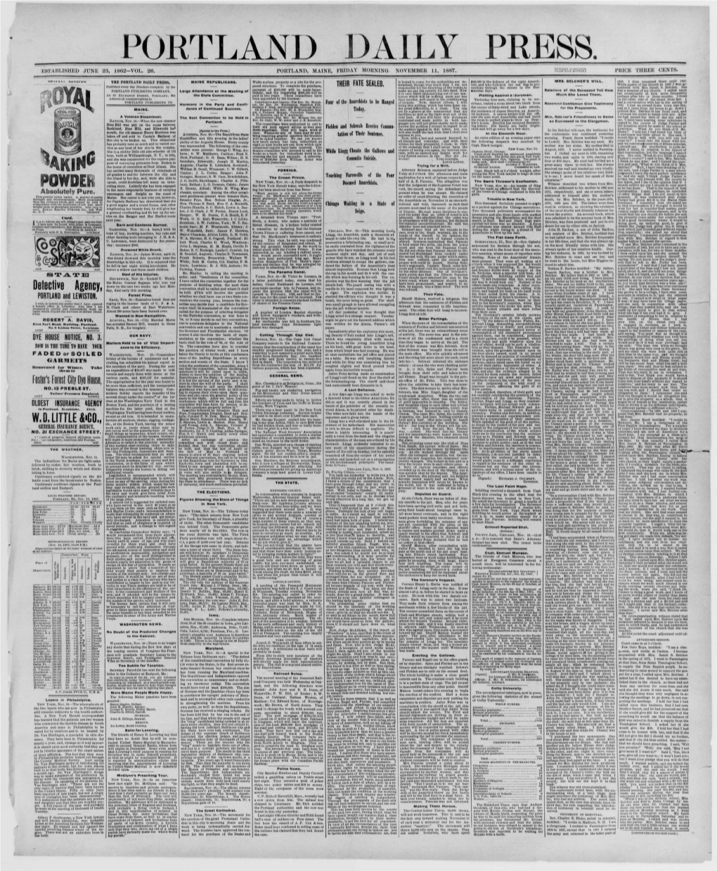 Portland Daily Press: November 11,1887