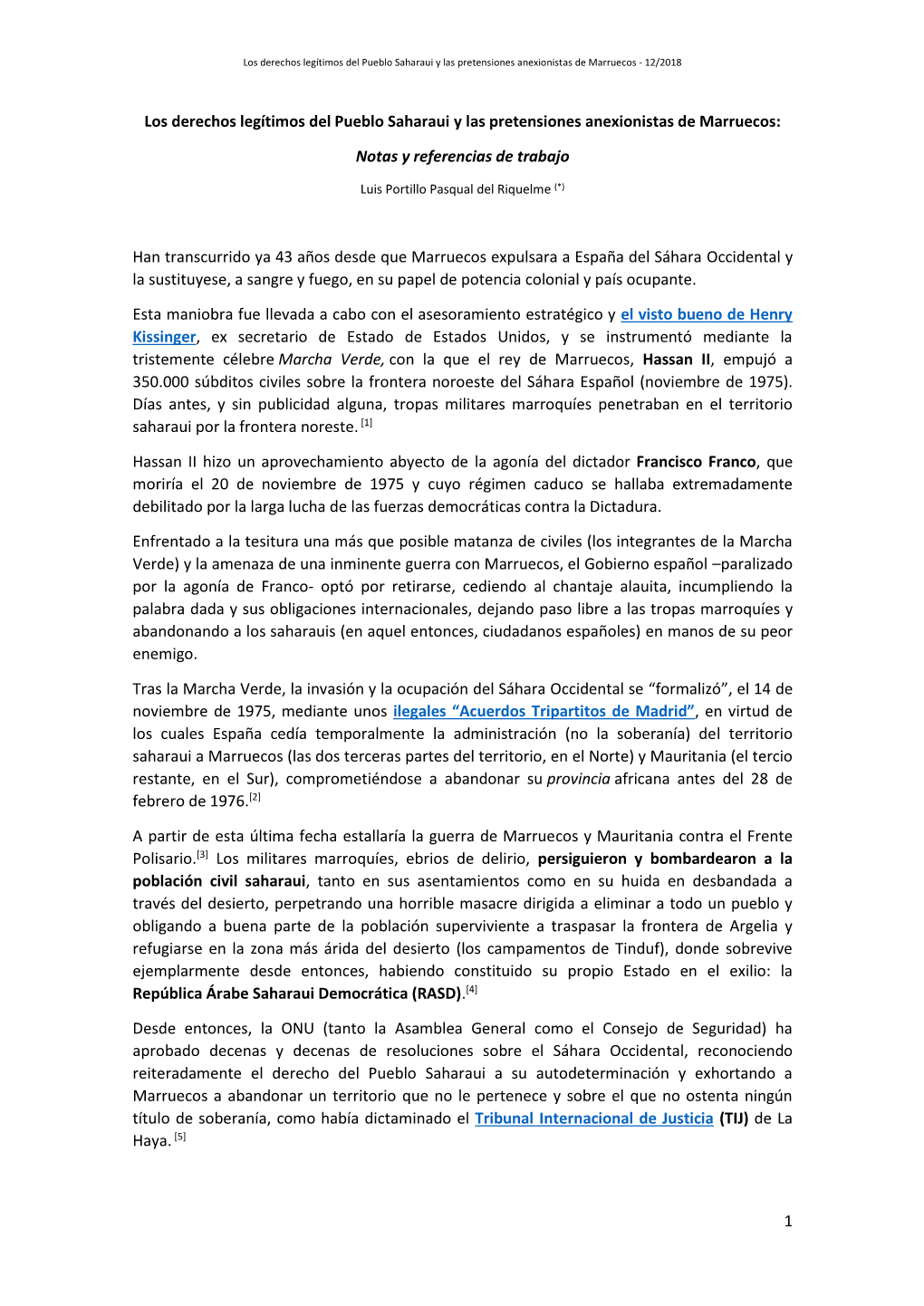 1 Los Derechos Legítimos Del Pueblo Saharaui Y