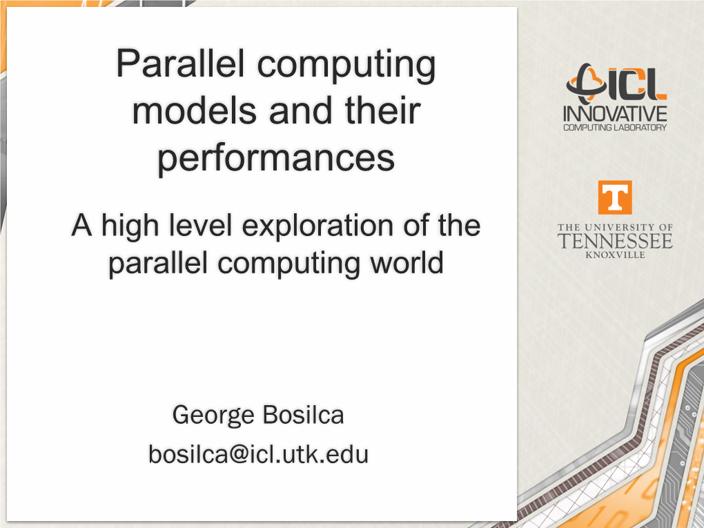 Parallel Computing, Models and Their Performances