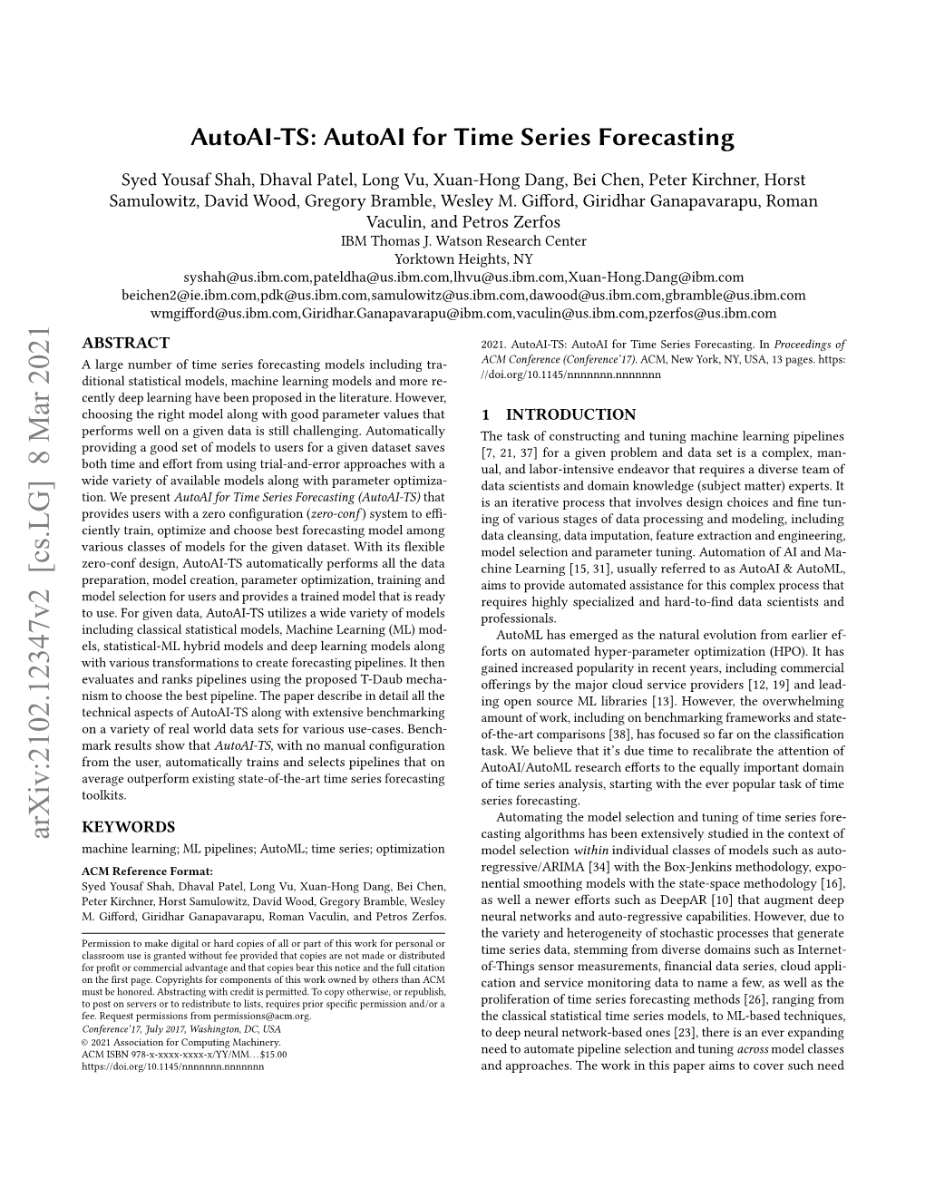 Autoai for Time Series Forecasting